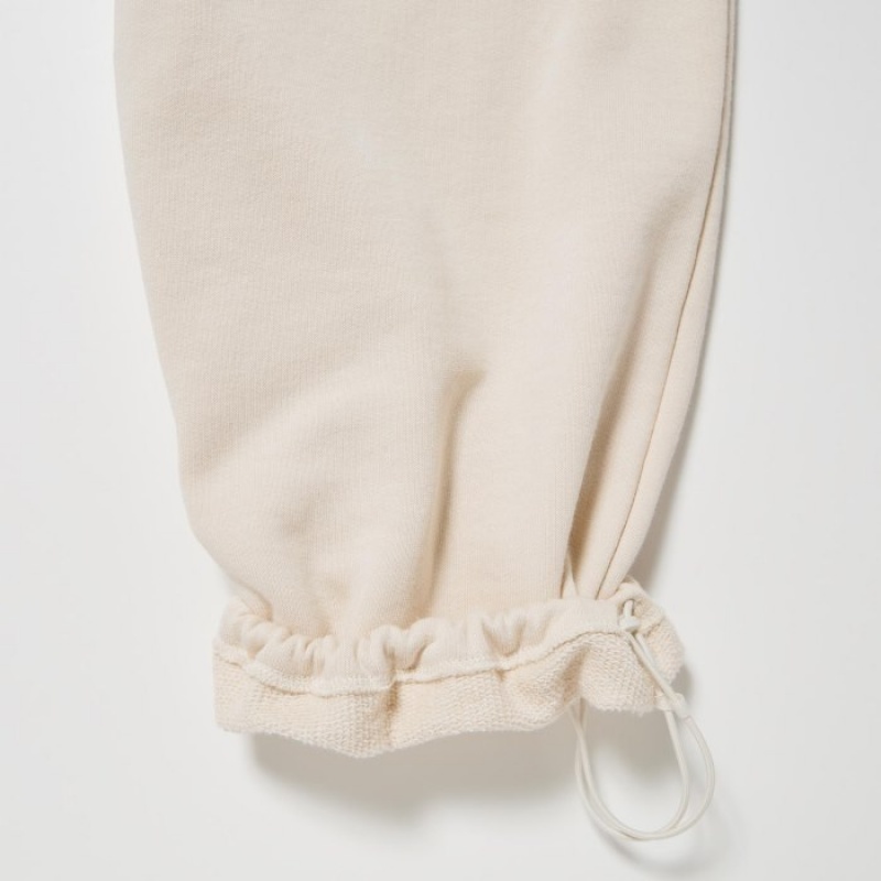Women Uniqlo Sweat Cargo Pants White | 409525