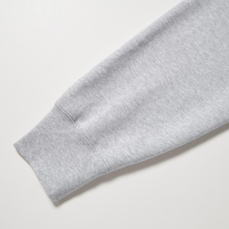 Women Uniqlo Sweat Full-Zip Long-Sleeve Hoodie Grey | 7889328