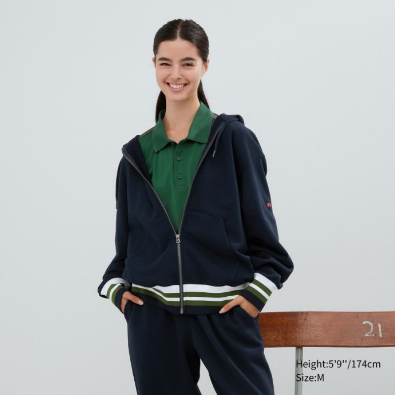 Women Uniqlo Sweat Full-zip Hoodie White | 6120004