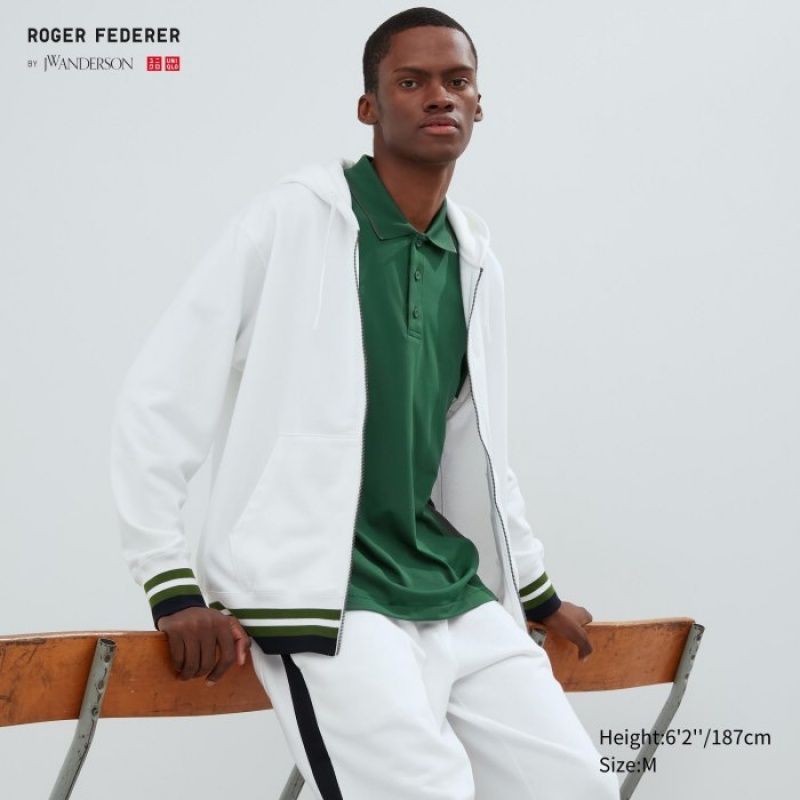 Women Uniqlo Sweat Full-zip Hoodie White | 6120004