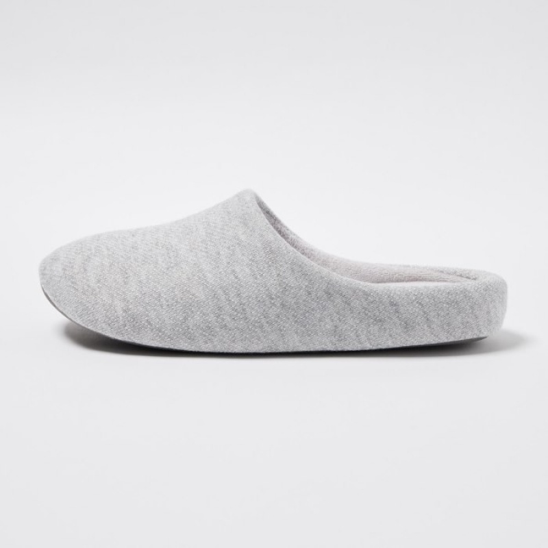 Women Uniqlo Sweat Jersey Slippers Grey | 4238061