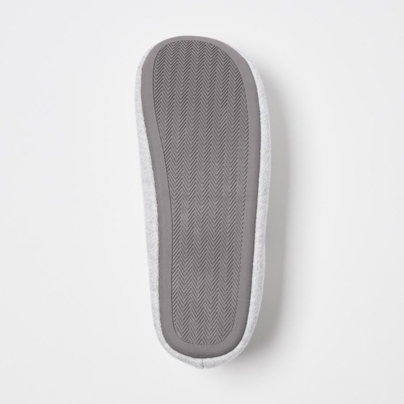 Women Uniqlo Sweat Jersey Slippers Grey | 4238061