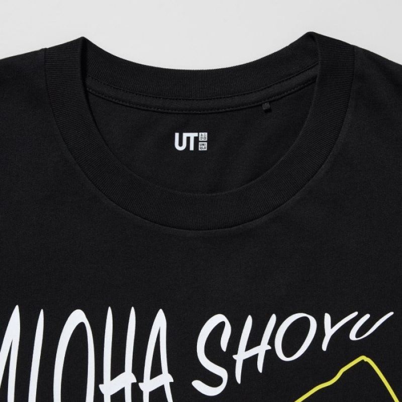Women Uniqlo The Brands Hawaii UT Short-Sleeve Aloha Shoyu T Shirts Black | 5942405