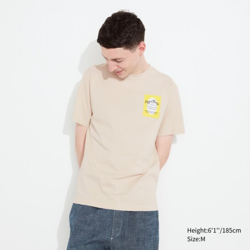 Women Uniqlo The Brands Hawaii UT Short-Sleeve Eggs 'n Things T Shirts Beige | 5215930