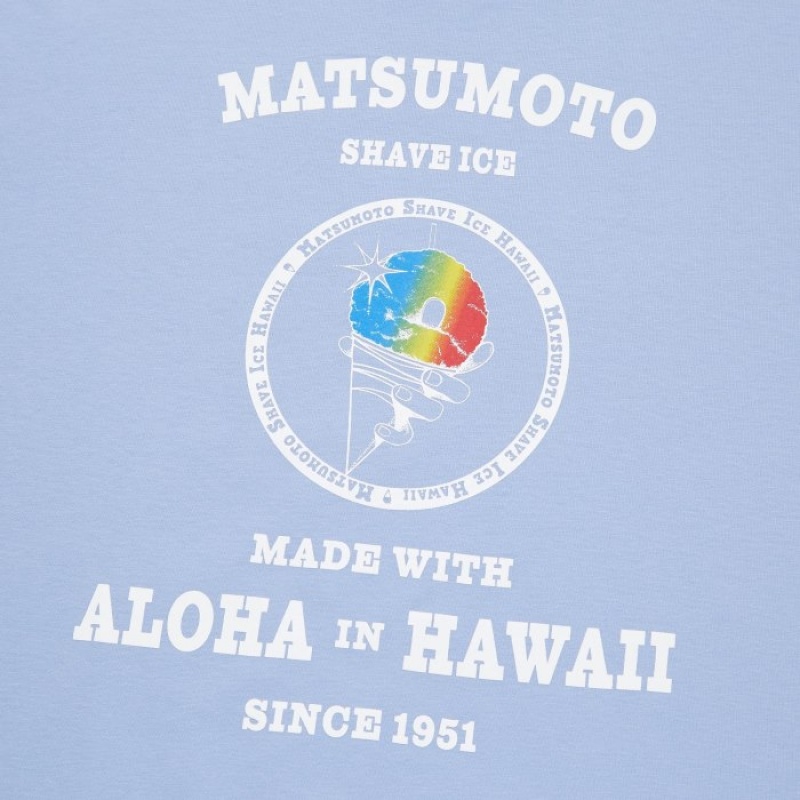 Women Uniqlo The Brands Hawaii UT Short-Sleeve Matsumoto Shave Ice T Shirts Blue | 2732374