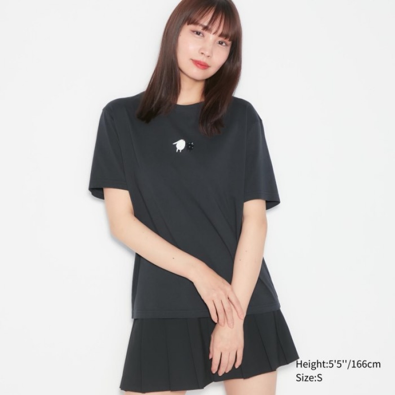 Women Uniqlo The World of CLAMP UT Short Sleeve T Shirts Grey | 2502818