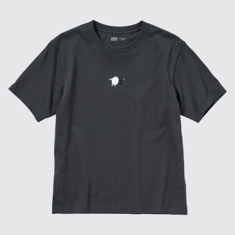 Women Uniqlo The World of CLAMP UT Short Sleeve T Shirts Grey | 2502818