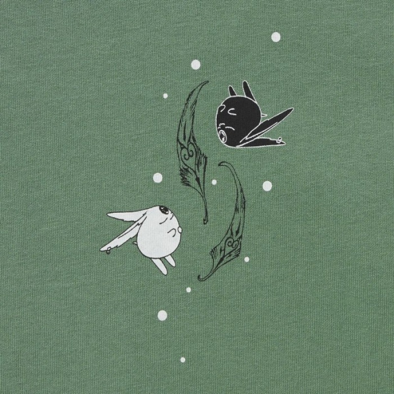 Women Uniqlo The World of CLAMP UT Short Sleeve T Shirts Green | 3879242