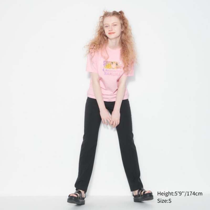 Women Uniqlo The World of CLAMP UT Short Sleeve T Shirts Pink | 1652212