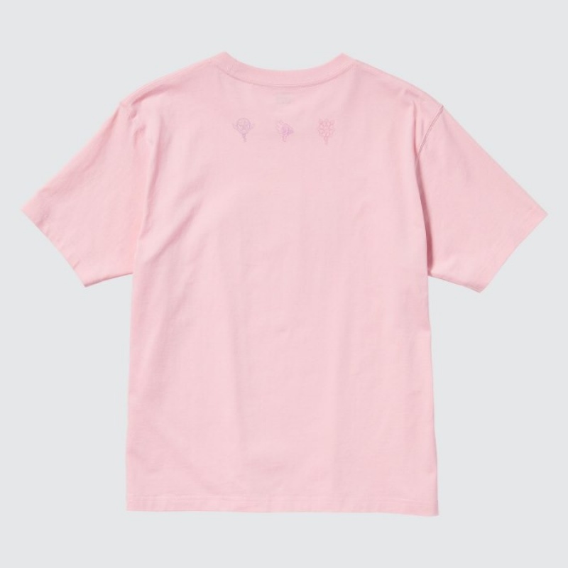 Women Uniqlo The World of CLAMP UT Short Sleeve T Shirts Pink | 1652212