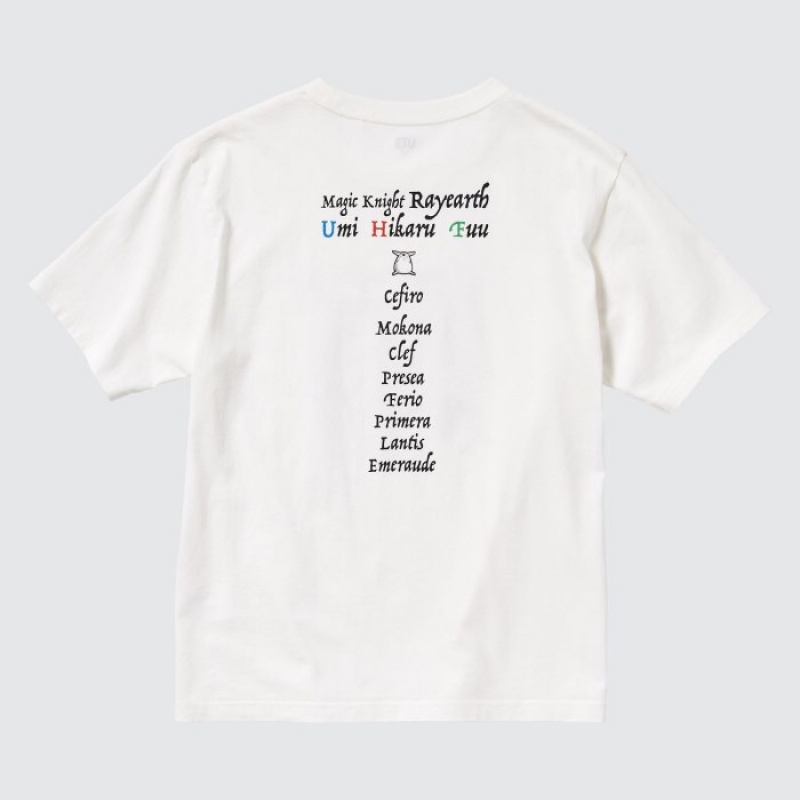 Women Uniqlo The World of CLAMP UT Short Sleeve T Shirts White | 9961147