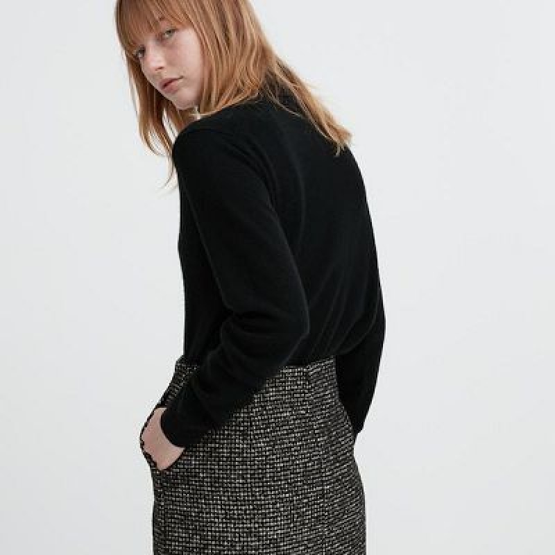 Women Uniqlo Tweed Mini Skirts Grey | 7532165