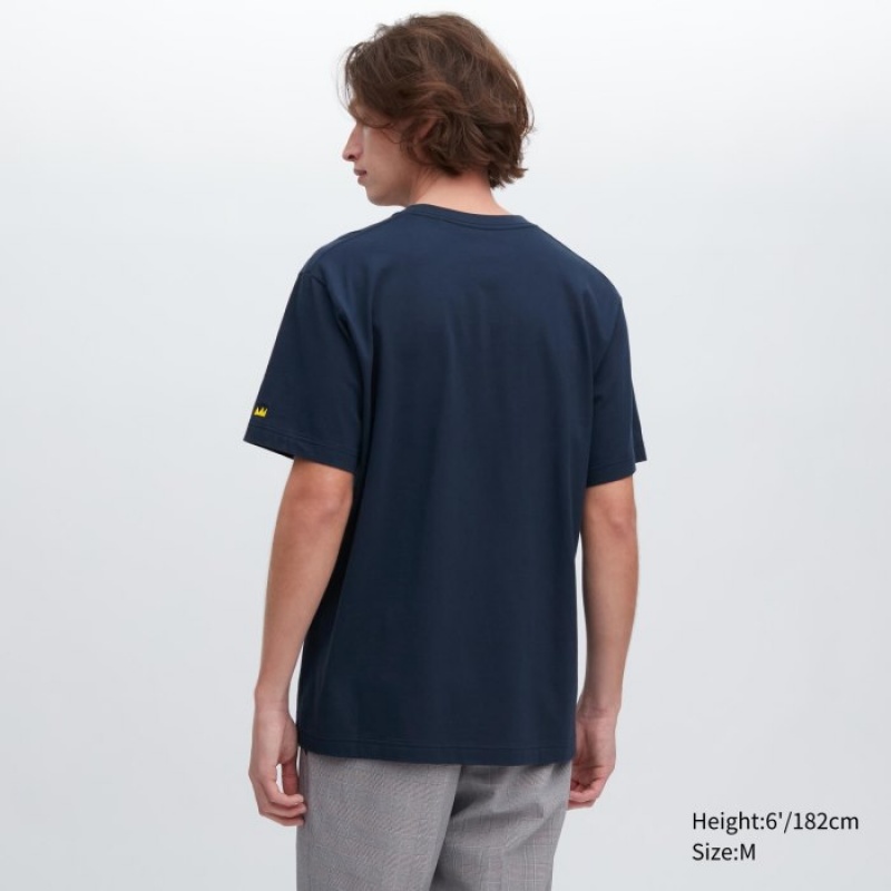 Women Uniqlo UT Archive UT Short Sleeve Jean-Michel Basquiat T Shirts Navy | 3993128