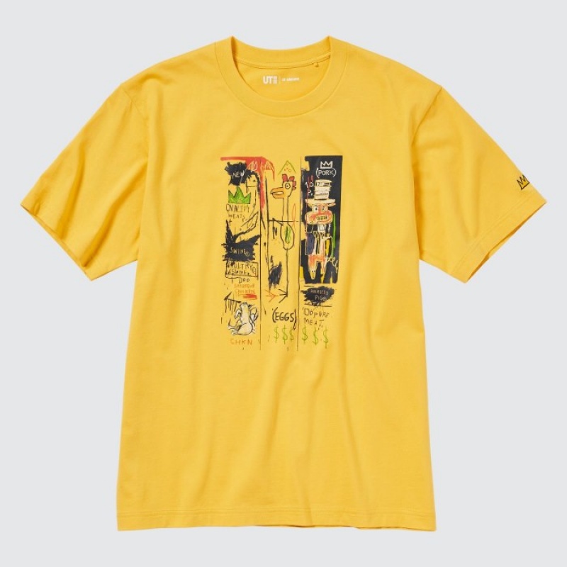 Women Uniqlo UT Archive UT Short Sleeve Jean-Michel Basquiat T Shirts Yellow | 4043314