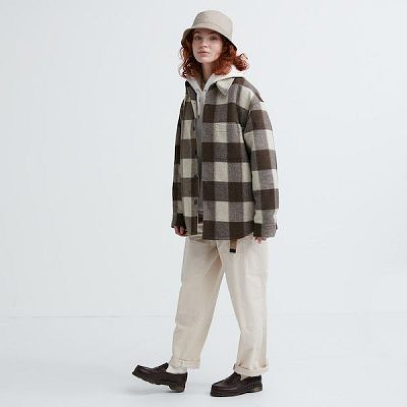 Women Uniqlo UV Protection Bucket Hats Beige | 570712
