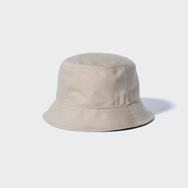 Women Uniqlo UV Protection Bucket Hats Beige | 570712