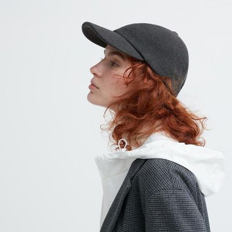 Women Uniqlo UV Protection Caps Grey | 1459091