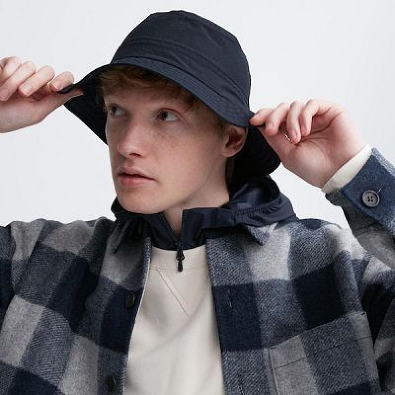 Women Uniqlo UV Protection Hats Navy | 534172
