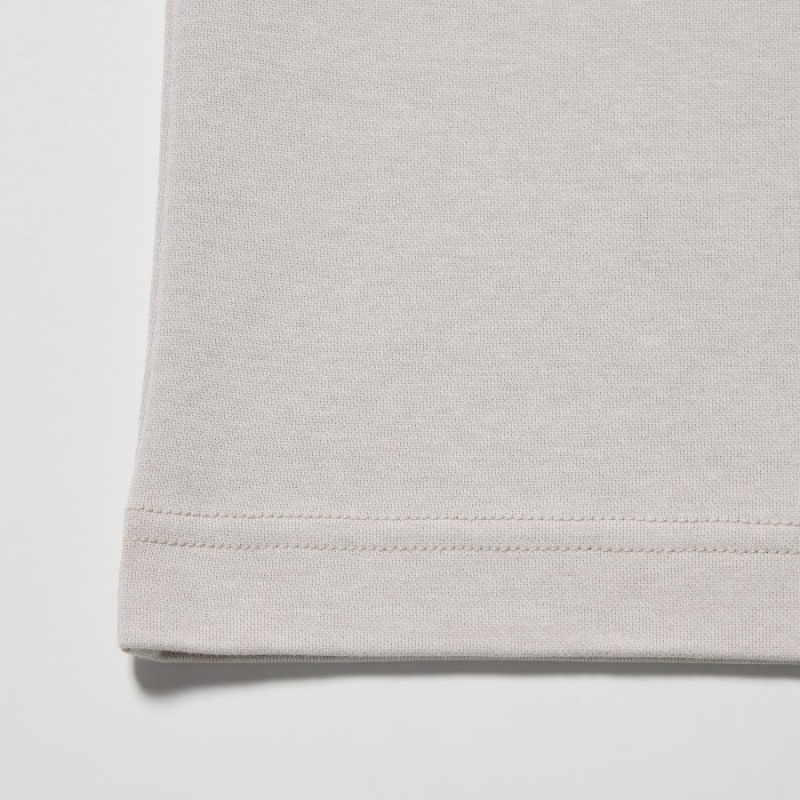 Women Uniqlo U AIRism Cotton Oversized Crew Neck Half-Sleeve T Shirts White | 4727801