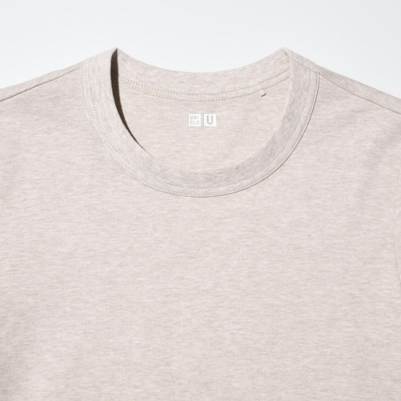 Women Uniqlo U Crew Neck Short-sleeve T Shirts Pink | 2499088