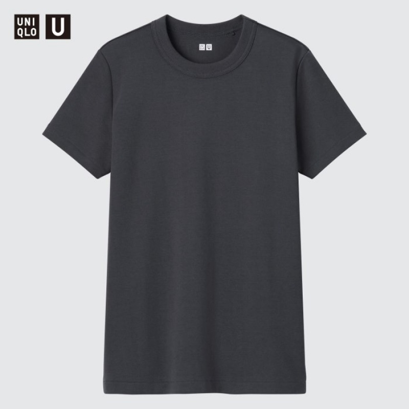 Women Uniqlo U Crew Neck Short-sleeve T Shirts Grey | 7222794