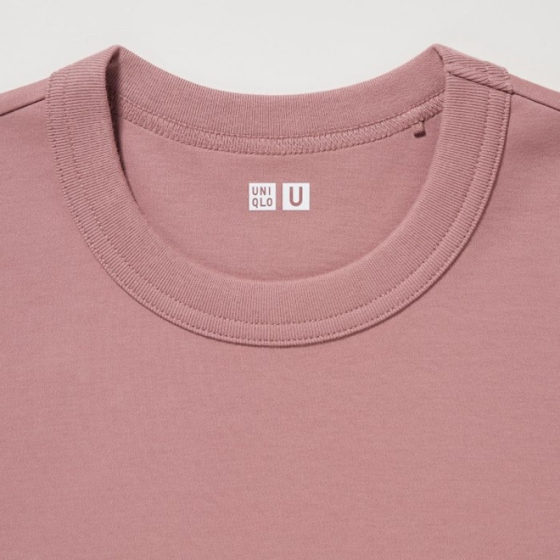 Women Uniqlo U Crew Neck Short-sleeve T Shirts Yellow | 6735489