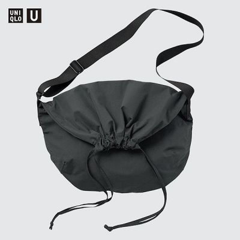 Women Uniqlo U Drawstring Crossbody Bags Black | 8739533
