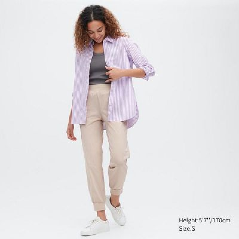 Women Uniqlo Ultra Stretch AIRism Joggers White | 9915956