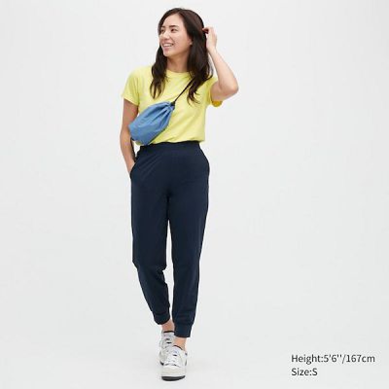 Women Uniqlo Ultra Stretch AIRism Joggers Navy | 5322252