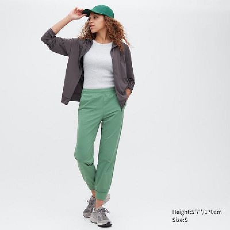 Women Uniqlo Ultra Stretch AIRism Joggers Green | 6012610