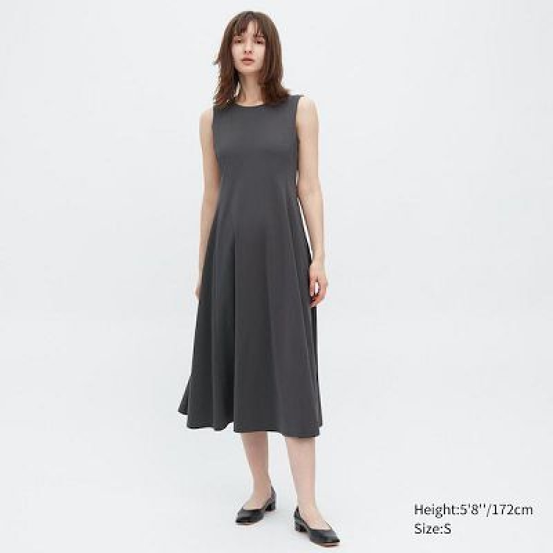 Women Uniqlo Ultra Stretch AIRism Sleeveless Dress Grey | 7246058