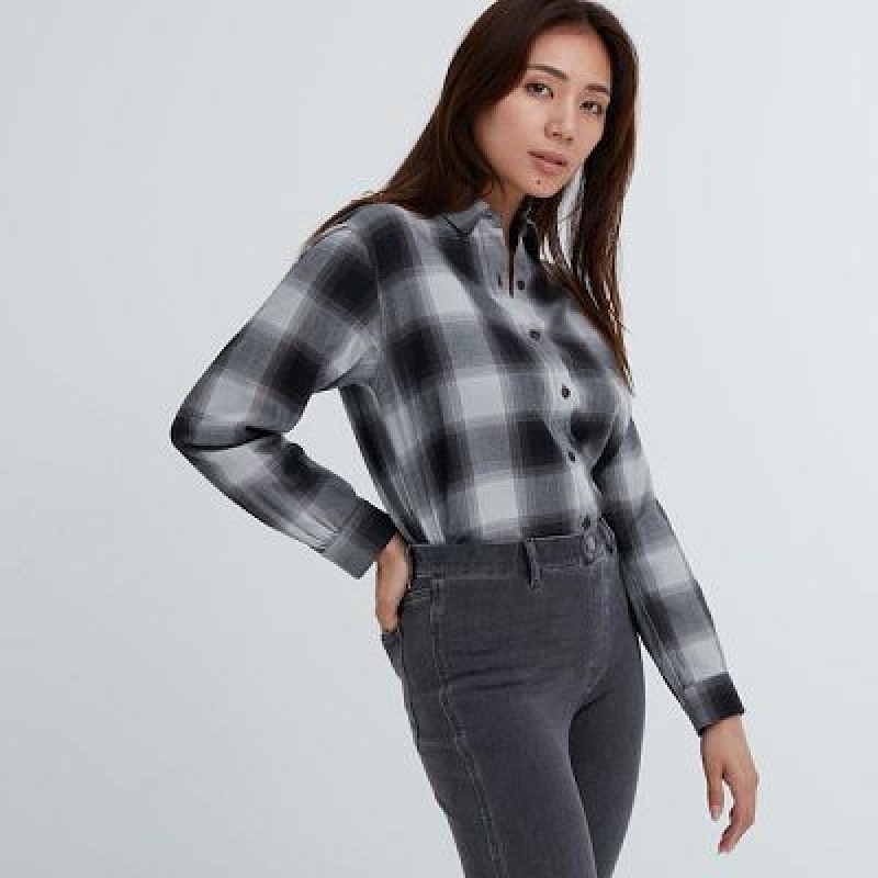Women Uniqlo Ultra Stretch Denim Pants Grey | 7458804