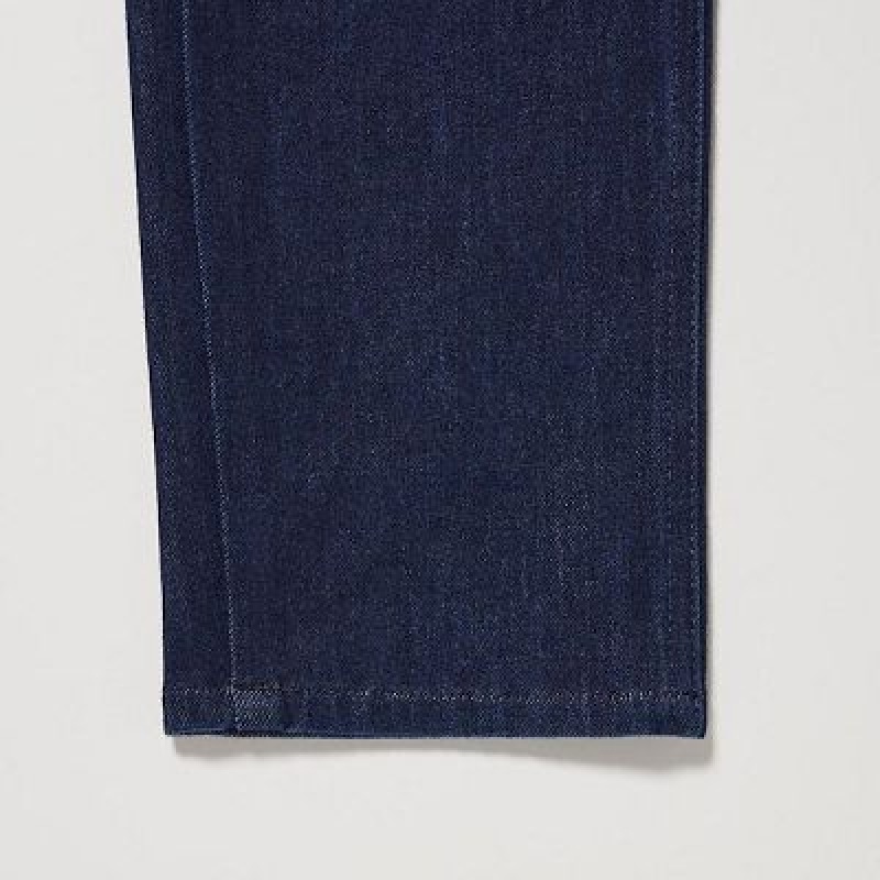 Women Uniqlo Ultra Stretch Denim Pants Navy | 6774829