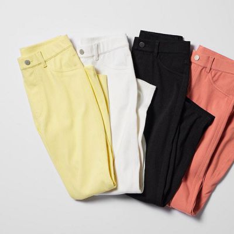 Women Uniqlo Ultra Stretch High-Rise Cropped Leggings White | 8055800