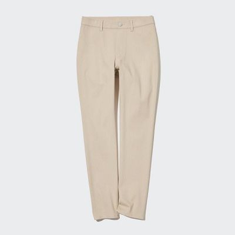 Women Uniqlo Ultra Stretch Leggings Beige | 2575893