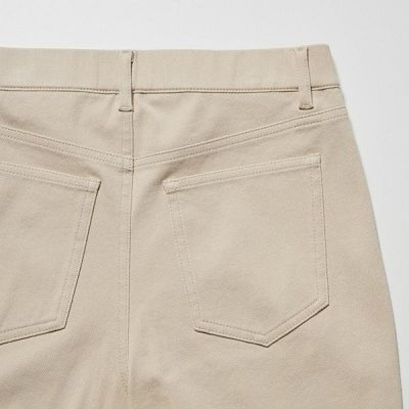 Women Uniqlo Ultra Stretch Leggings Beige | 2575893