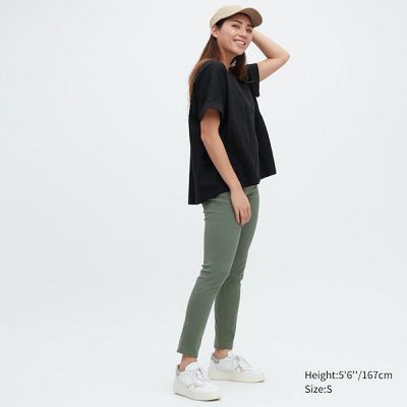Women Uniqlo Ultra Stretch Leggings Green | 3154242