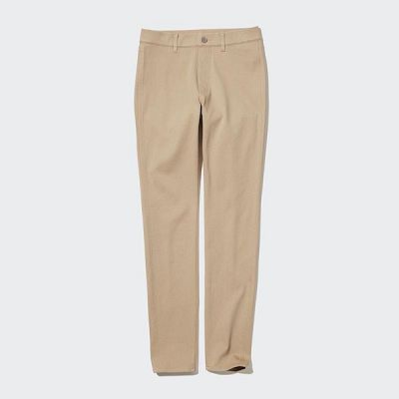 Women Uniqlo Ultra Stretch Pants Beige | 6451234