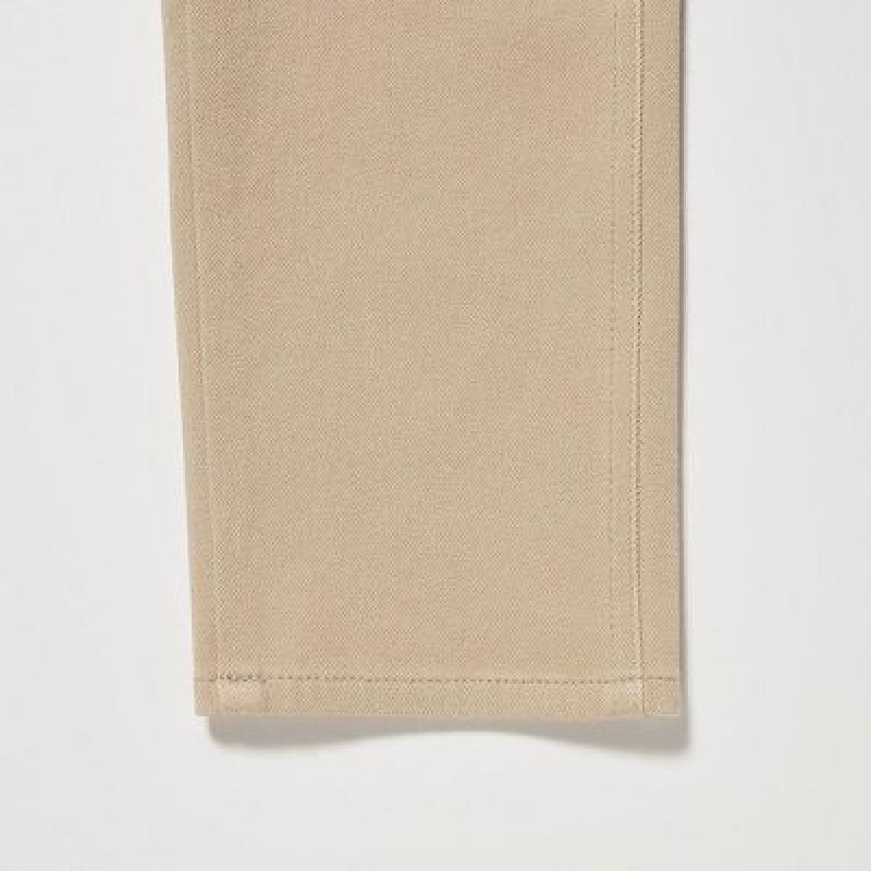 Women Uniqlo Ultra Stretch Pants Beige | 6451234