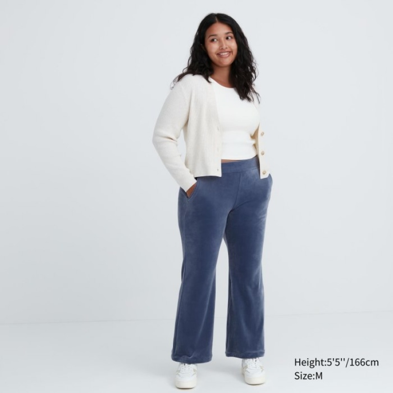 Women Uniqlo Ultra Stretch Smooth Lounge Pants Blue | 3119798