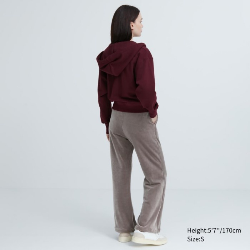Women Uniqlo Ultra Stretch Smooth Lounge Pants Brown | 9850889