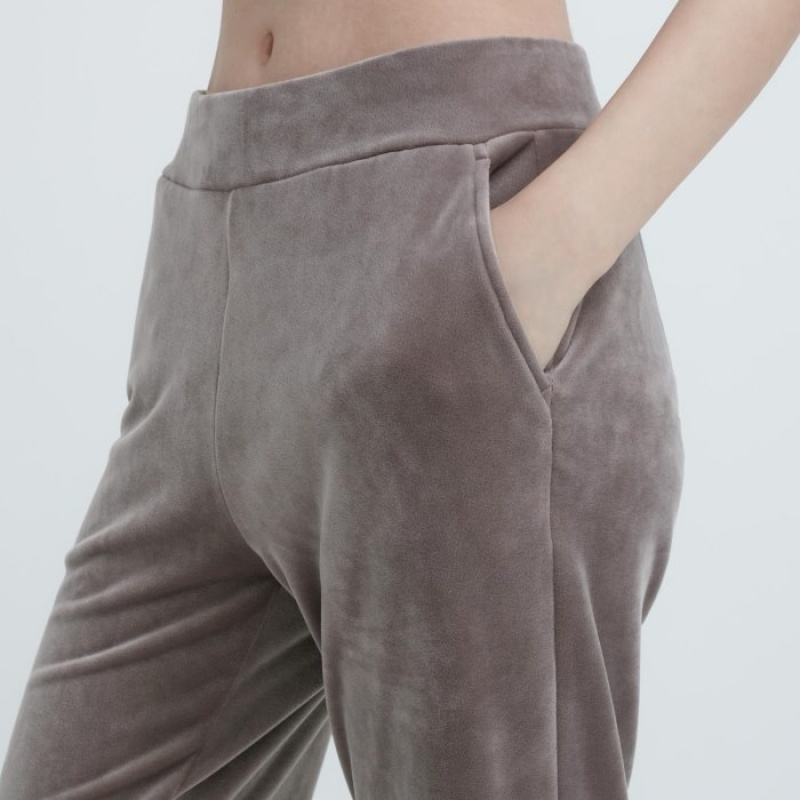 Women Uniqlo Ultra Stretch Smooth Lounge Pants Brown | 9850889