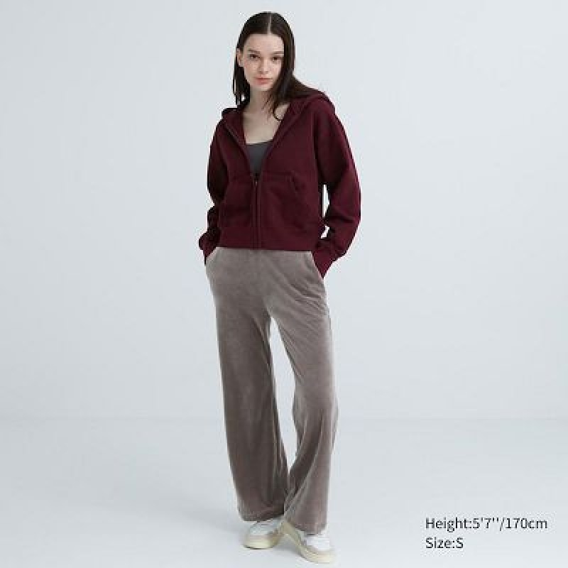 Women Uniqlo Ultra Stretch Smooth Pants Brown | 2716765