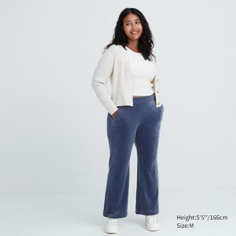 Women Uniqlo Ultra Stretch Smooth Pants Blue | 3904994