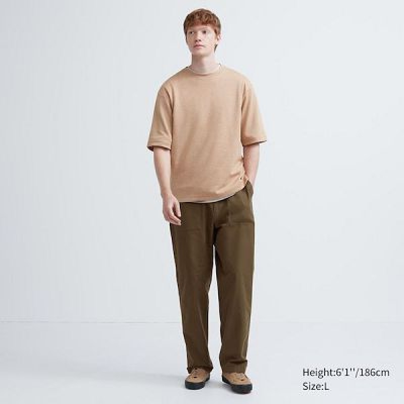 Women Uniqlo Utility Work Pants Brown | 9119114