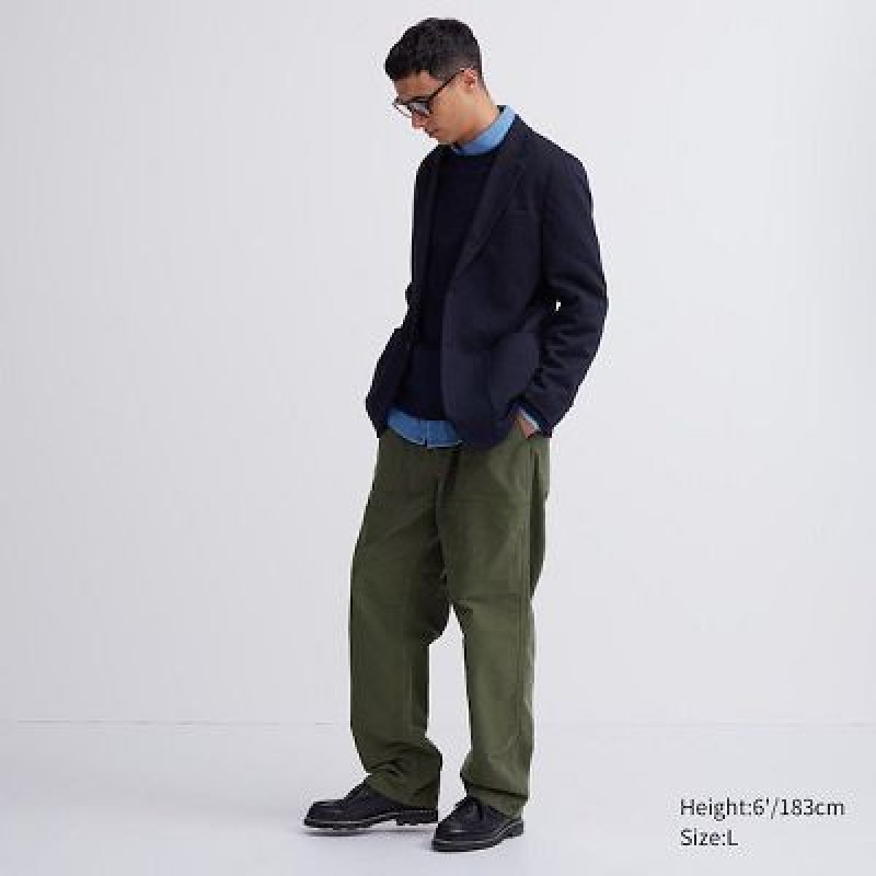 Women Uniqlo Utility Work Pants Olive | 4660516