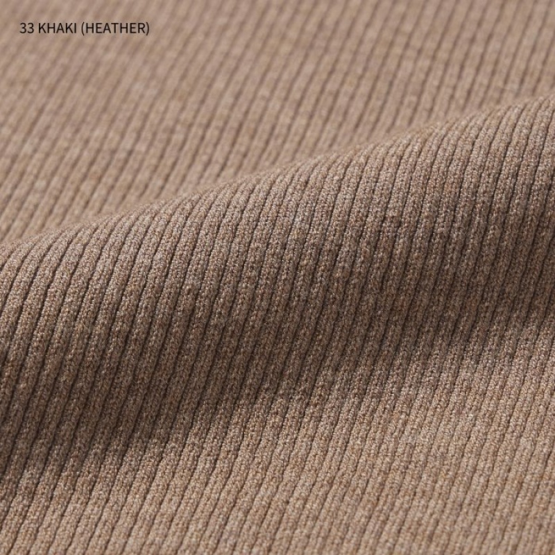 Women Uniqlo Washable Knit Ribbed Lounge Pants Khaki | 2200675