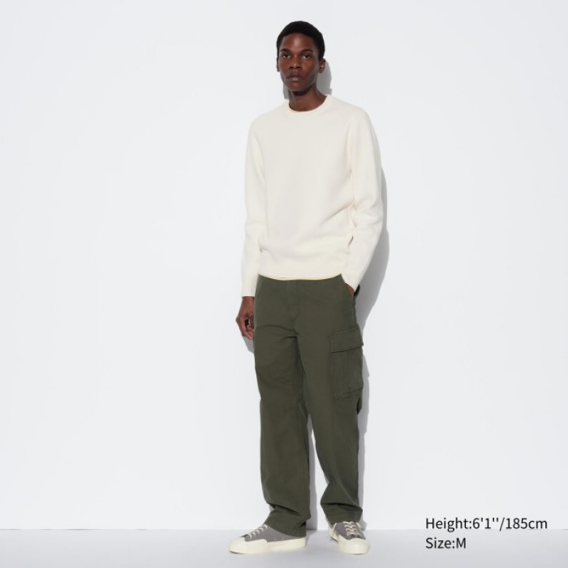 Women Uniqlo Washable Milano Ribbed Crew Neck Long-Sleeve Sweaters White | 2903403