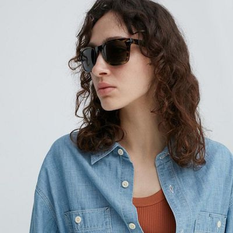 Women Uniqlo Wellington Folding Sunglasses Brown | 3601700