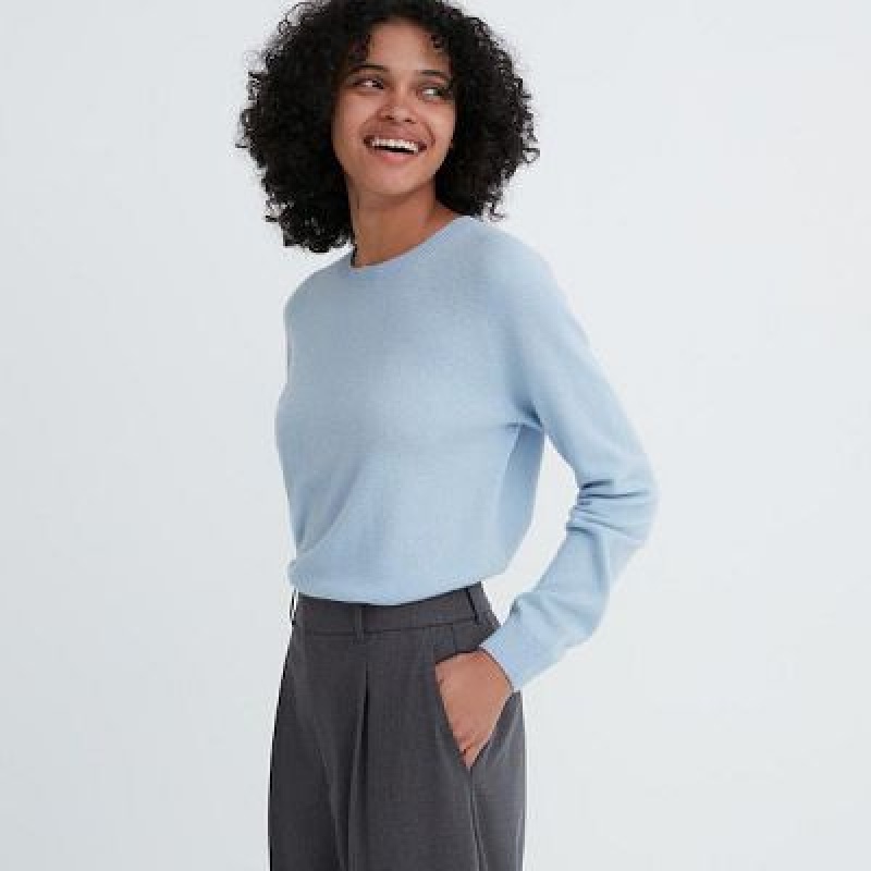 Women Uniqlo Wide-Fit Pleated Pants Grey | 5543113